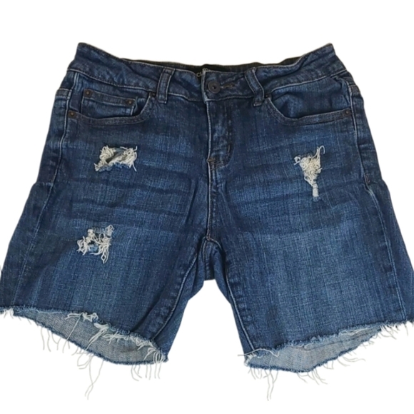 Vintage Retro Clingers Comfy Distressed Medium Wash Jean Shorts Size 7 - Picture 4 of 4